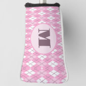 Niedliche Rosa Preppy-Raute-Monogramm-Ladys Golf Headcover (Rotieren 90)