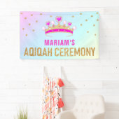 Niedliche Rosa Prinzessenkirche Aqiqah Banner (Insitu)