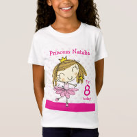 Niedliche rosa Prinzessin 8. Geburtstag MÄDCHEN-T