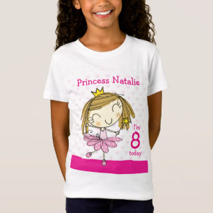 Niedliche rosa Prinzessin 8. Geburtstag MÄDCHEN-T T-Shirt