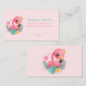 Niedliche Rosa Prinzessin Flamingo Girl Diaper Raf Visitenkarte (Vorne/Hinten)