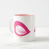 Niedliche rosa Raubvögel Zwei-Tone-Tasse Zweifarbige Tasse (Vorderseite Links)