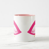 Niedliche rosa Raubvögel Zwei-Tone-Tasse Zweifarbige Tasse (Mittel)