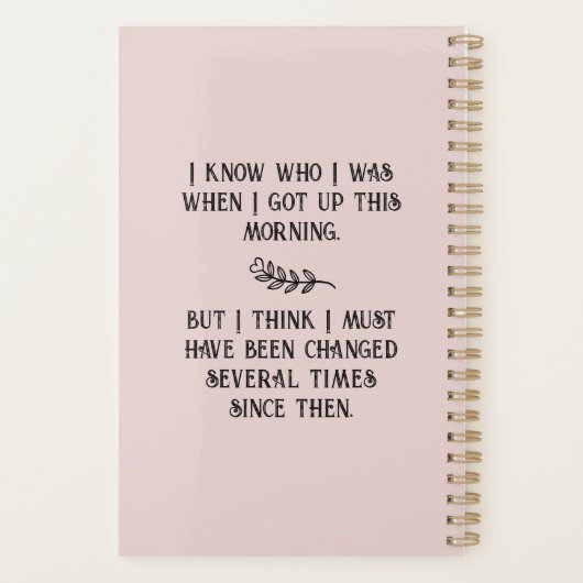 Niedliche rosa Raupe in der Alice im Wunderland Ku Planer (Rückseite)