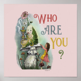 Niedliche rosa Raupe in der Alice im Wunderland Ku Poster