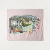 Niedliche rosa Raupe in der Alice im Wunderland Ku Wandteppich (Vorderseite (Horizontal))