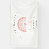 Niedliche Rosa Regenbogen Aquarell Kinderdusche Wi Banner (Vertikal)