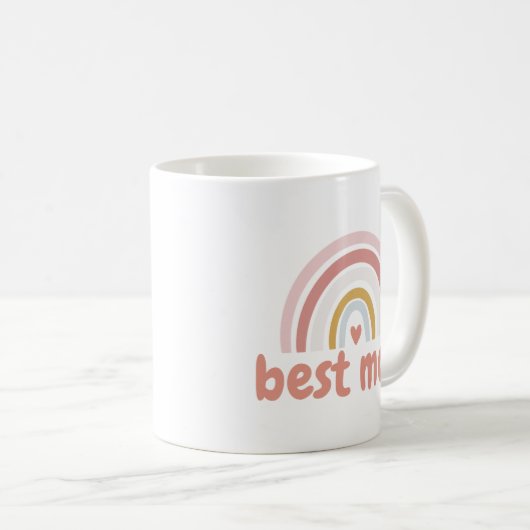 Niedliche Rosa Regenbogen Beste Mama oder Ihre Tex Kaffeetasse (VorderseiteRechts)
