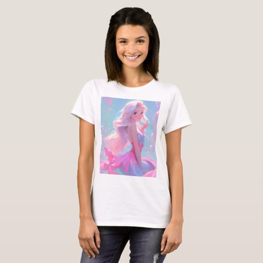 Niedliche Rosa Regenbogenfee Barbie Puppe T - Shir T-Shirt (Vorne ganz)