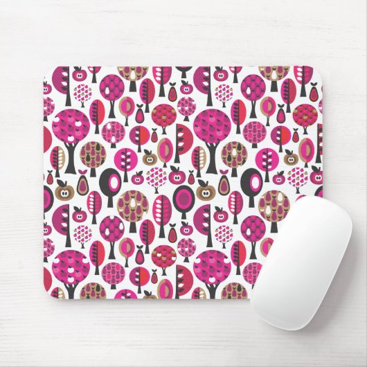 Niedliche rosa retro Blumenbaum- und Mousepad (Mit Mouse)