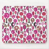 Niedliche rosa retro Blumenbaum- und Mousepad (Vorne)