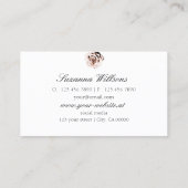 Niedliche Rosa Rose Schlicht weiß mit Logo einfach Visitenkarte (Rückseite)