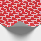 Niedliche rosa rote Herzensmuster des modernen Val Geschenkpapier (Ecke)