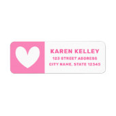 Niedliche, rosa Rücksendeadresse (Vorne)