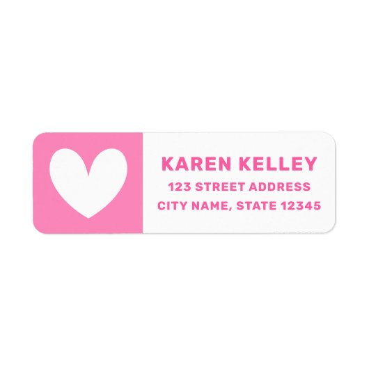 Niedliche, rosa Rücksendeadresse (Vorne)