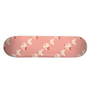 Niedliche rosa Schädel Skateboard