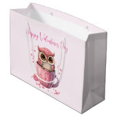 Niedliche rosa Schale im Wettkampf Große Geschenktüte (Rückseite Schrägansicht)