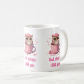 Niedliche rosa Schale in einem Cup Funny Puff Kaffeetasse (VorderseiteRechts)