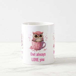 Niedliche rosa Schale in einem Cup Funny Puff Kaffeetasse