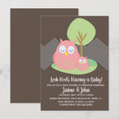 Niedliche Rosa-Schale Woods Baby-Duschgeschlecht Einladung (Vorne/Hinten)