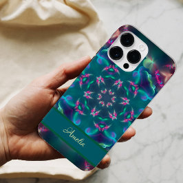 Niedliche rosa Schmetterlinge Luminous Kaleidoscop Case-Mate iPhone 14 Pro Max Hülle