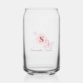 Niedliche rosa Schmetterlinge Personalisiert Dosenglas (Vorderseite)