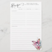 Niedliche Rosa Schmetterlingskarte Wildblume Rezep (Vorderseite)