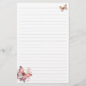 Niedliche Rosa Schmetterlingskarte Wildblume Rezep (Rückseite)