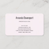 Niedliche rosa Schüssel in einer Cup-Visitenkarte Visitenkarte (Rückseite)