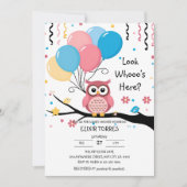 Niedliche rosa Schüssel mit Balloons & Confetti Ba Einladung (Vorderseite)