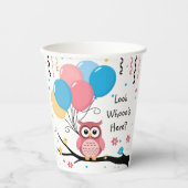 Niedliche rosa Schüssel mit Balloons & Confetti Ba Pappbecher (Vorderseite)