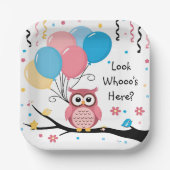 Niedliche rosa Schüssel mit Balloons & Confetti Ba Pappteller (Vorderseite)