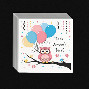 Niedliche rosa Schüssel mit Balloons & Confetti Ba Serviette