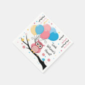 Niedliche rosa Schüssel mit Balloons & Confetti Ba Serviette (Ecke)
