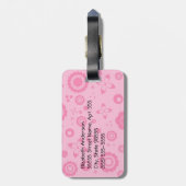 Niedliche rosa Schwarz-SchuheTrendy Zebra-Druck Gepäckanhänger (Rückseite vertikal)