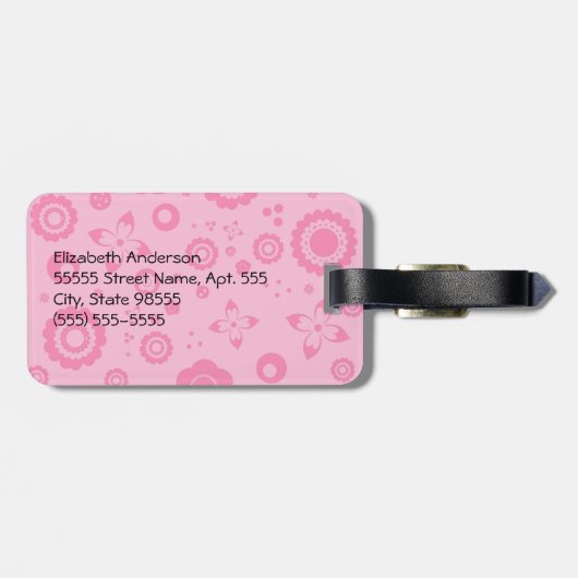 Niedliche rosa Schwarz-SchuheTrendy Zebra-Druck Gepäckanhänger (Rückseite horizontal)