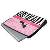 Niedliche rosa Schwarz-SchuheTrendy Zebra-Druck Laptopschutzhülle (Vorne Knopf)