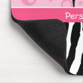 Niedliche rosa Schwarz-SchuheTrendy Zebra-Druck Mousepad (Ecke)