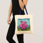 Niedliche rosa Schwein-Buch-Tasche Tragetasche (Vorderseite (Produkt))