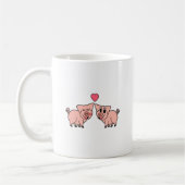 Niedliche rosa Schwein-Paare Kaffeetasse (Links)