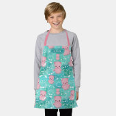 Niedliche Rosa Schweine Aquamarines Wasserfarbmust Schürze (Getragen)