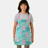 Niedliche Rosa Schweine Aquamarines Wasserfarbmust Schürze (Insitu)