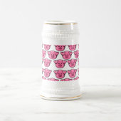 Niedliche Rosa Schweine Bierglas (Mittel)