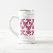 Niedliche Rosa Schweine Bierglas (Links)