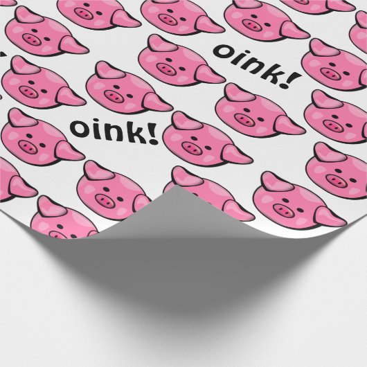 Niedliche Rosa Schweine Geschenkpapier (Ecke)