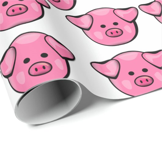 Niedliche Rosa Schweine Geschenkpapier (Rolleneckpunkt)