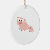 Niedliche Rosa Schweine Keramikornament (Rechts)