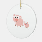 Niedliche Rosa Schweine Keramikornament (Links)