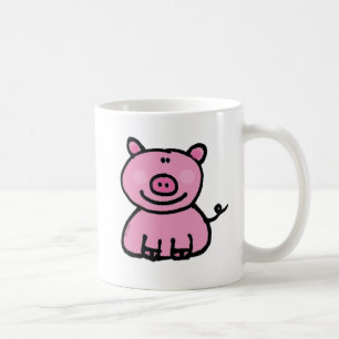 Niedliche rosa Schweinecartoon Kaffeetasse