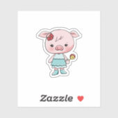 Niedliche Rosa Schweinekleber Aufkleber (Blatt)